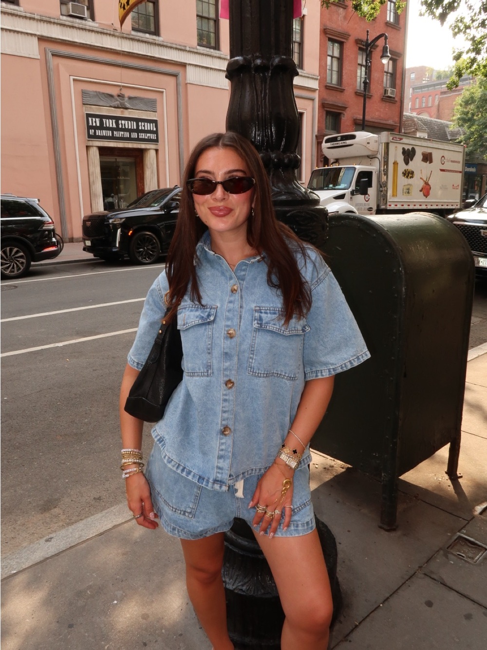 Light Blue Denim Women’s Shorts and top set - Picture 2 of 5